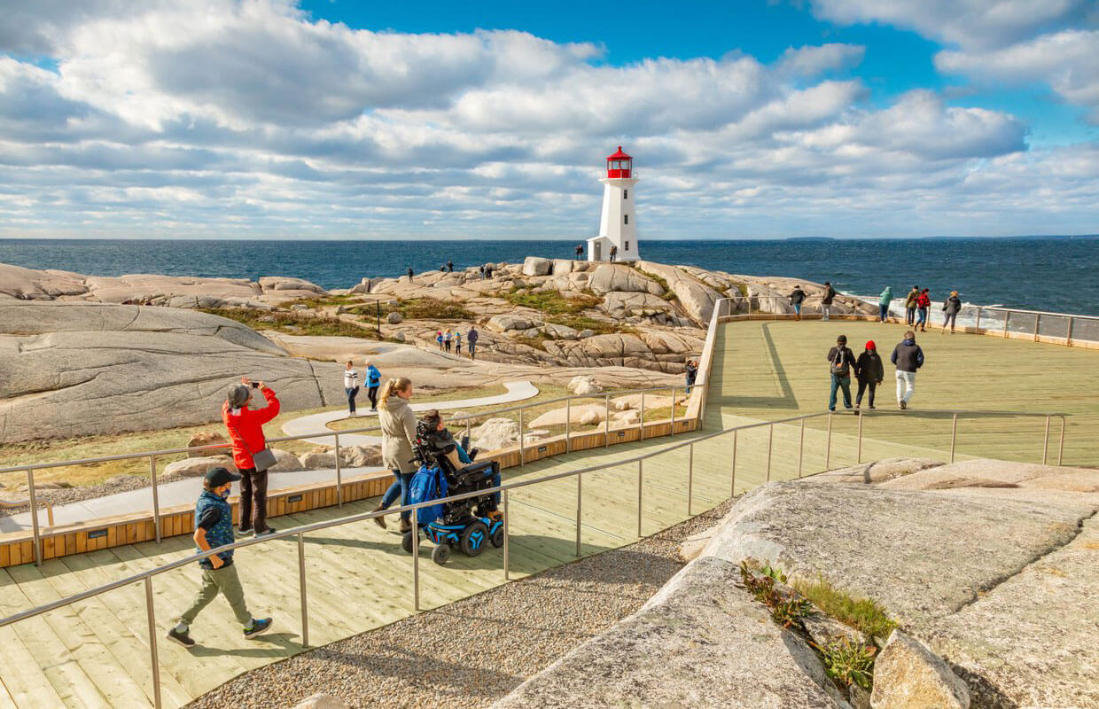 Peggys Cove Visitors on the Accessible Viewing Deck