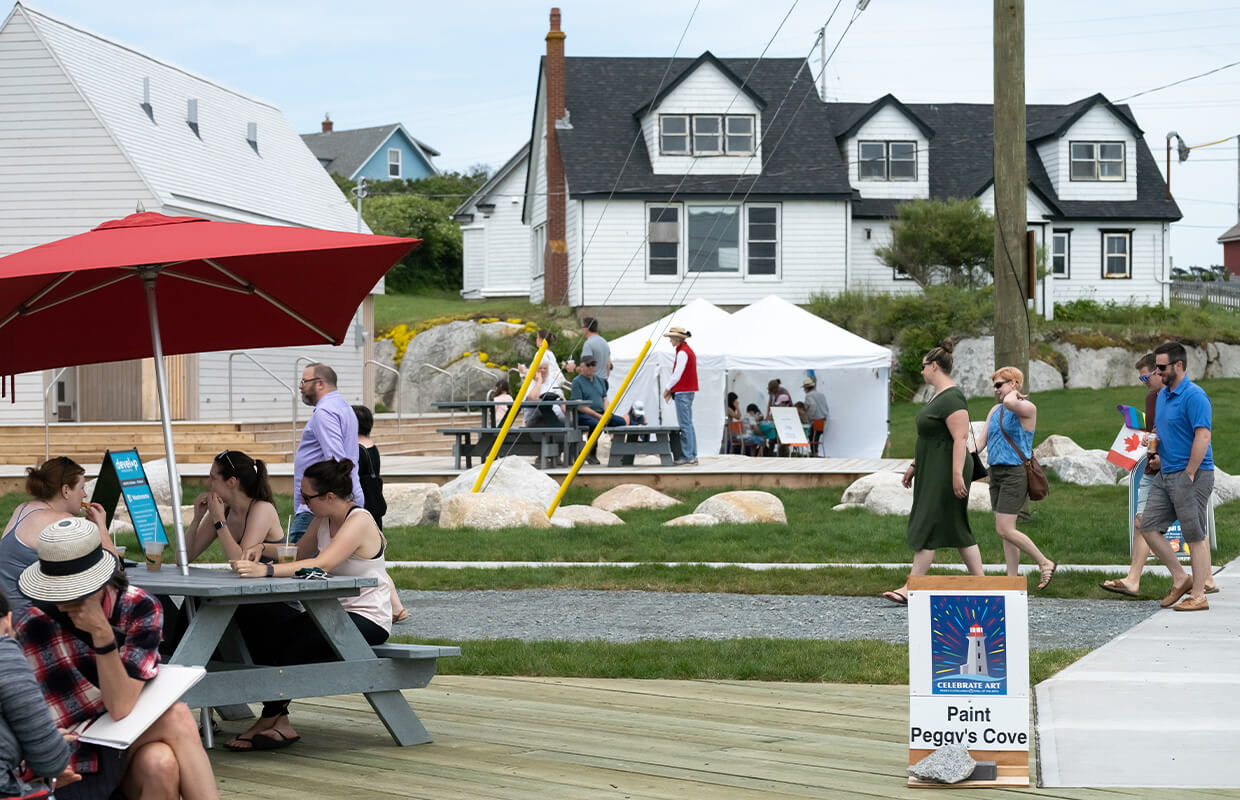 Peggy's Cove Events Gathering on Boardwalk